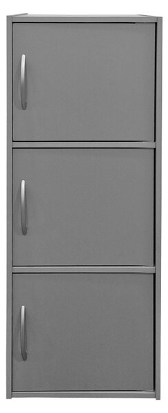 Dulap cu 3 usi, Soline, Gri deschis, 34.5x40x90.5 cm
