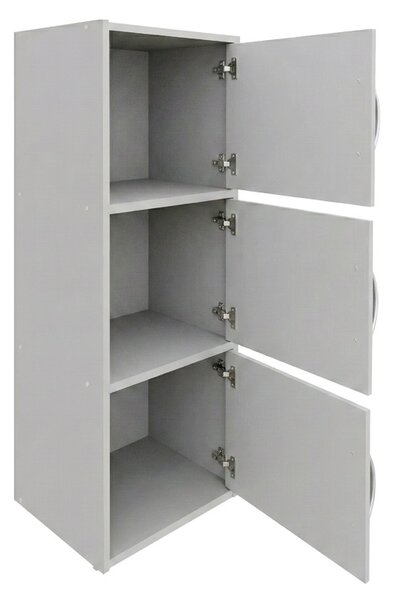 Dulap cu 3 usi, Soline, Alb, 34.5x40x90.5 cm