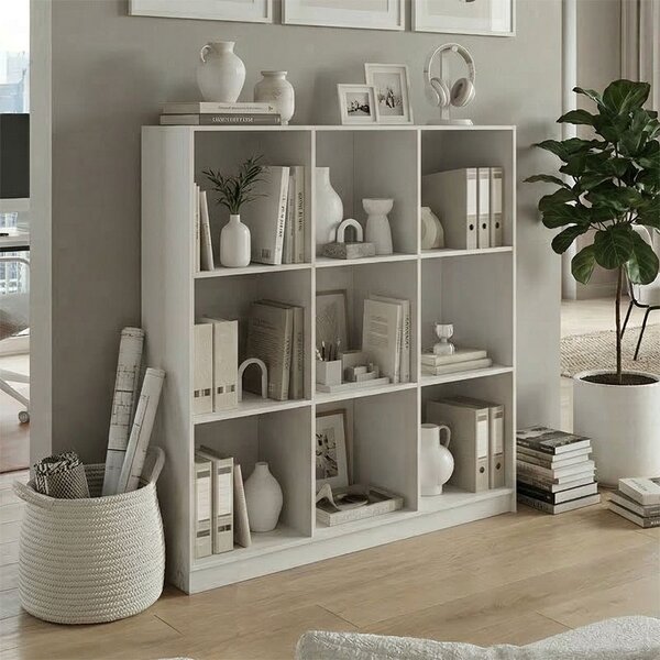 Biblioteca, Gridea, Alb, 30x119.5x121 cm