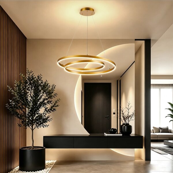 Brilagi-LED Lampă suspendată dimerizabilă pe cablu TWISTER LED/75W/230V 3000-6000K aurie +cu telecomandă