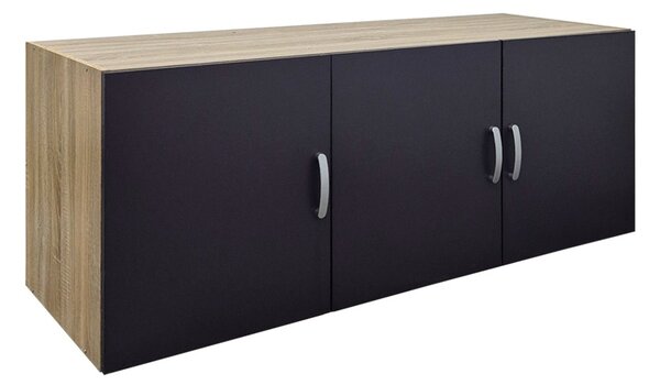 Dulap cu 3 usi, Alvia, Antracit, 51x150x60 cm