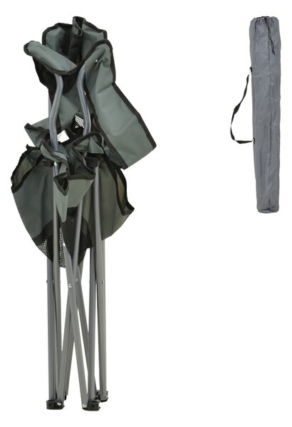 Scaun de plaja Camping, Pesca, Gri, 55x55x95 cm