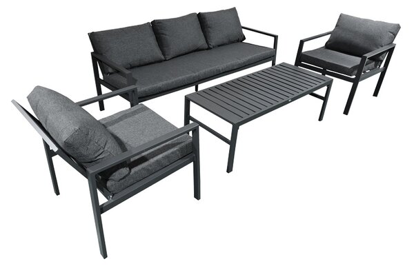 Set 4 bucati de gradina, Gardenly, Gri inchis, 68.5x175x72 cm