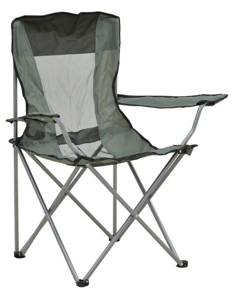 Scaun de plaja Camping, Pesca, Gri, 55x55x95 cm