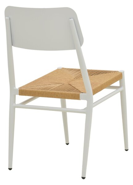 Scaun stivuibil, Giardino, Alb, 56x45x82 cm