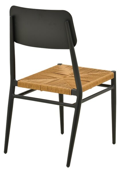 Scaun stivuibil, Giardino, Negru, 56x45x82 cm