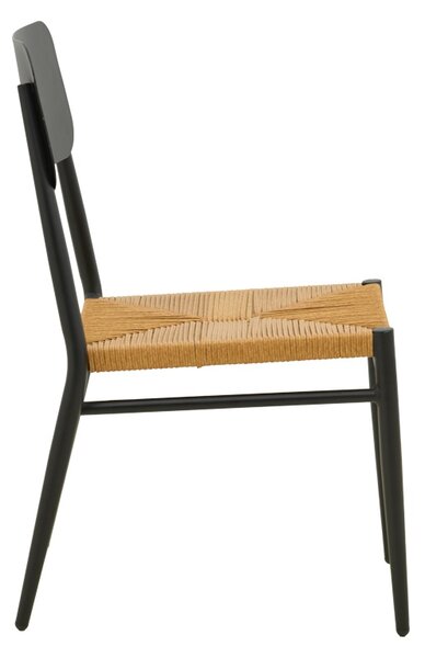 Scaun stivuibil, Giardino, Negru, 56x45x82 cm