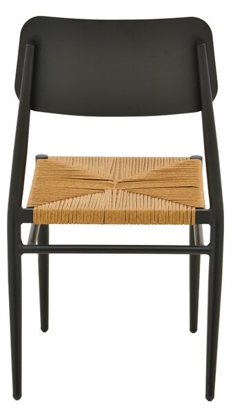 Scaun stivuibil, Giardino, Negru, 56x45x82 cm