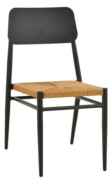 Scaun stivuibil, Giardino, Negru, 56x45x82 cm