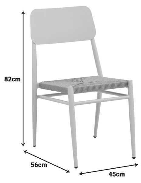 Scaun stivuibil, Giardino, Alb, 56x45x82 cm