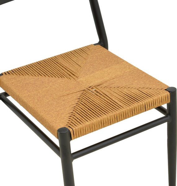 Scaun stivuibil, Giardino, Negru, 56x45x82 cm