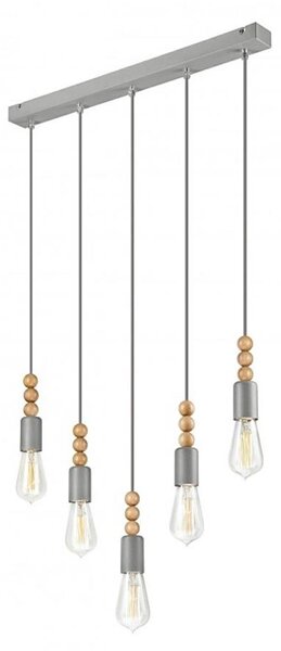Candelabru pe cablu SIMON 5xE27/60W/230V gri