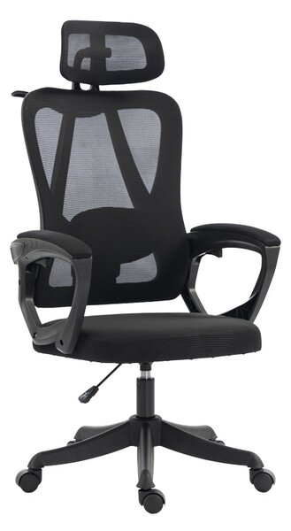 Scaun de birou, Exeter, Negru, 58x50x129 cm