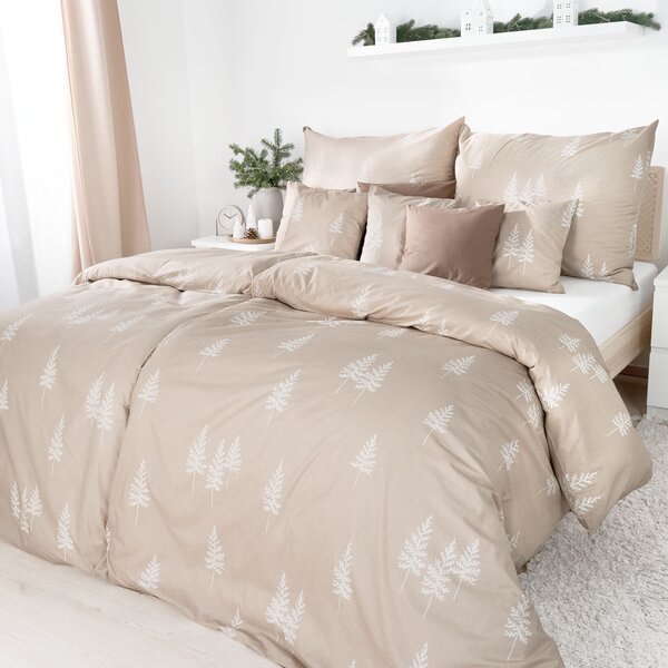 Goldea lenjerie de pat 100% bumbac - brazi nordici 150 x 200 și 50 x 60 cm