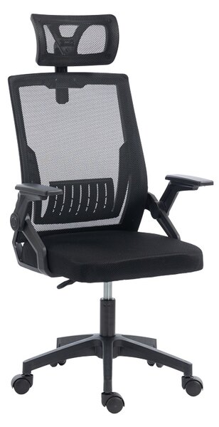 Scaun de birou, Plymot, Negru, 58x48x122 cm