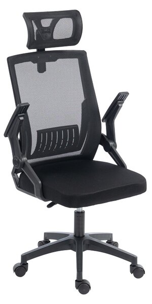 Scaun de birou, Plymot, Negru, 58x48x122 cm
