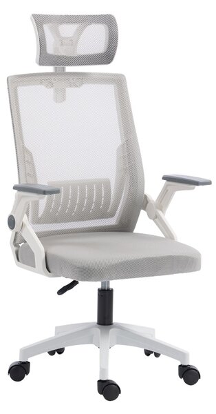 Scaun de birou, Plymot, Alb, 58x48x122 cm