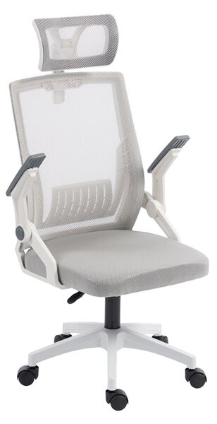 Scaun de birou, Plymot, Alb, 58x48x122 cm