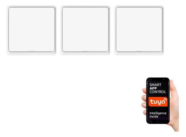 SET 3x întrerupător cu 1 buton SMART 3xCR2430 Zigbee 3.0 Tuya Immax NEO 07506C