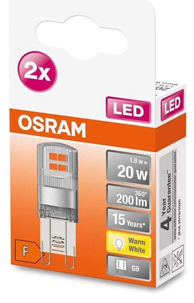 SET 2x Bec LED G9/1,9W/230V 2700K Osram