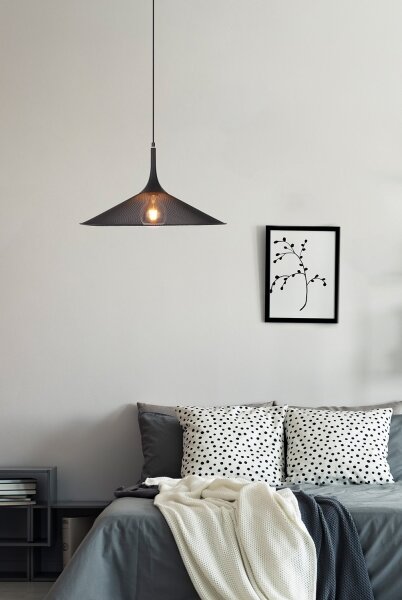 Lustră pe cablu KIRUNA 1xE27/40W/230V d. 50 cm neagră