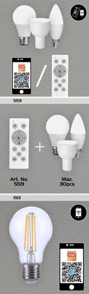 Bec LED RGB dimabil C37 E14/5W/230V Wi-Fi 3000-6500K Rabalux 1980