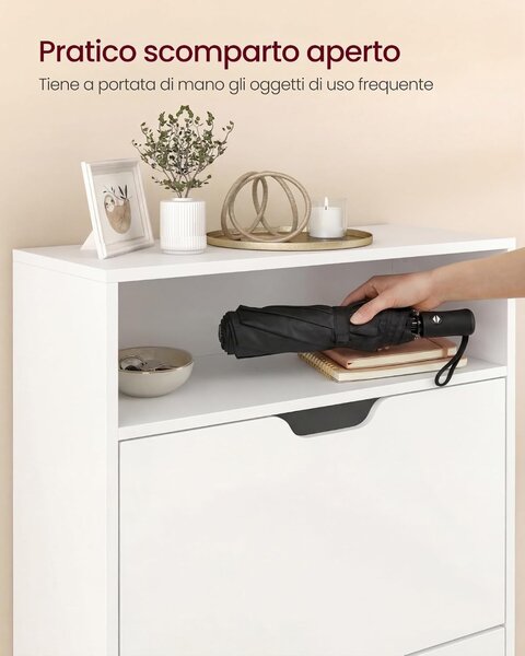 Pantofar Alb Vasagle 60x24x139 cm