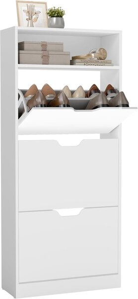 Pantofar Alb Vasagle 60x24x139 cm
