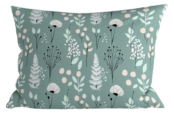 Husa decorativa pentru perna WILD FLOWERS 50x70 cm, mentolov