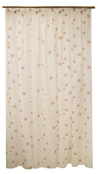 Perdea Velaria voal cu flori maro, 260x245 cm