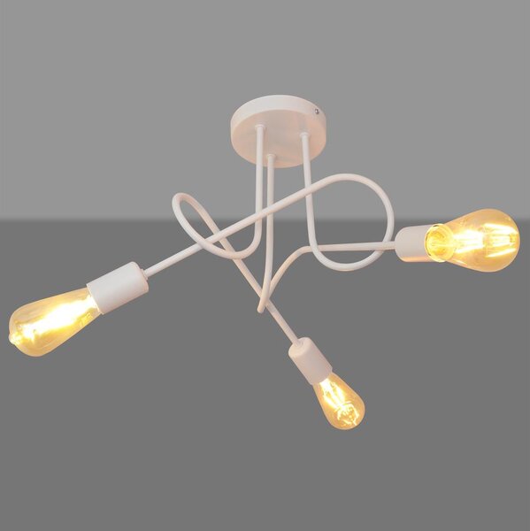 Lustr pentru copii OXFORD 3xE27/15W/230V alb montat pe tavan