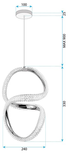 Lampă suspendată LED G077-3CPR Gold