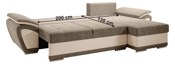 Colțar extensibil Elik (bej piele ecologică + orinoco 24) (D). 1063836