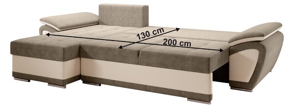 Colțar extensibil Elik (bej piele ecologică + orinoco 24) (S). 1063835