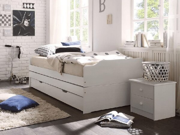 Pat cu paturi extensibile Flapi (alb) . 1063845