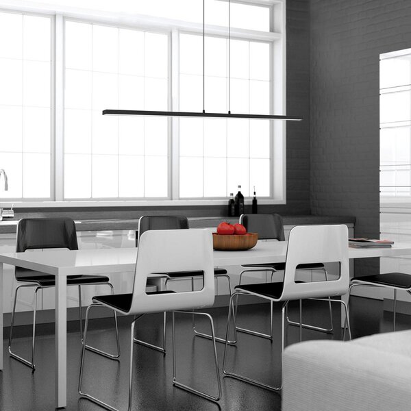 Steinhauer Lampă suspendată LED Bande, 150 cm sus/jos, negru, CCT, dimabil, reglabil, Negru, Camera de zi / sufragerie, Metal, Modern