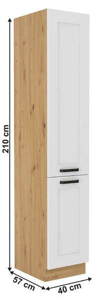 Dulap înalt Lesana 2 (alb + stejar artizanal) 40 DK-210 2F. 1063978