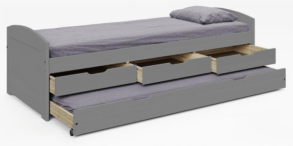 Pat cu pat suplimentar extensibil Manuela (gri) . 1064009