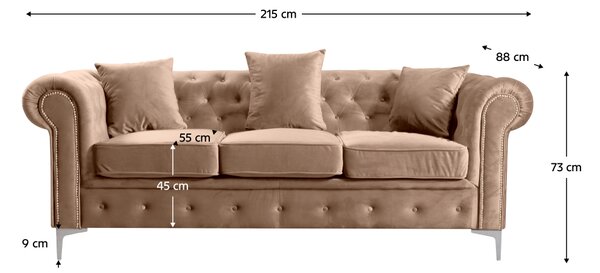 Canapea de lux cu trei locuri Rikaro (velvet 28) . 1064064