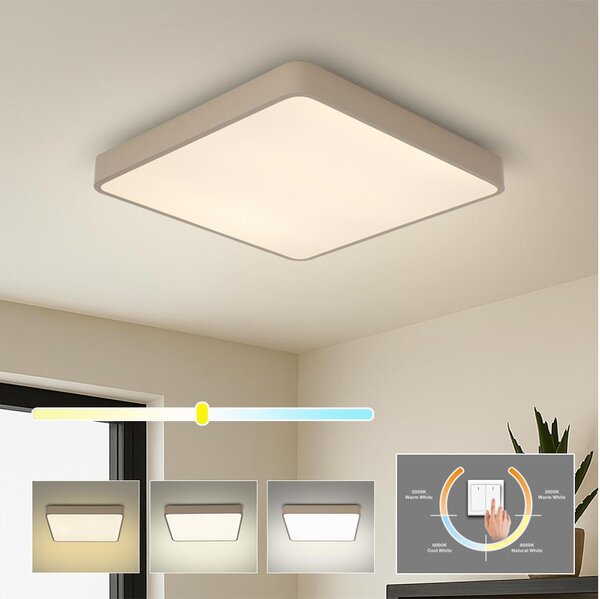 Brilagi - Plafonieră LED POOL, 36W, 230V, 3000/4000/6000K, 40x40 cm, bej