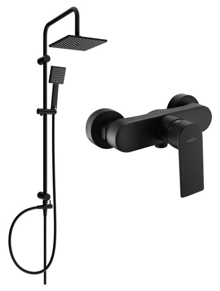 Mexen Royo Tord set de duș aplicat cu duș de tavan și baterie de duș, negru - 72240200-70