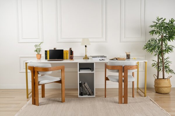 Birou Twin Study Desk Alb