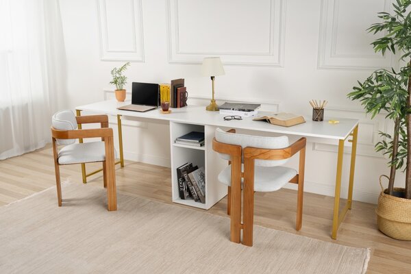 Birou Twin Study Desk Alb