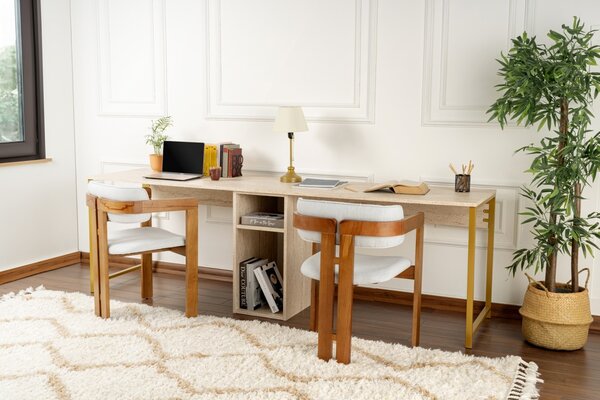 Birou Twin Study Desk Auriu