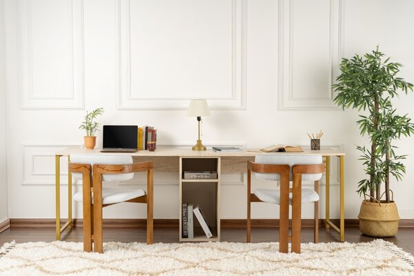 Birou Twin Study Desk Auriu