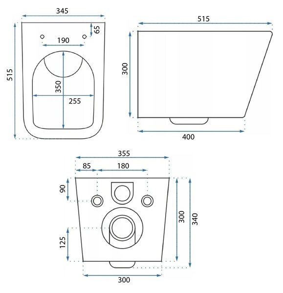 Rea, Vas de toaletă suspendat REA Julio Rimless, REA-C4803