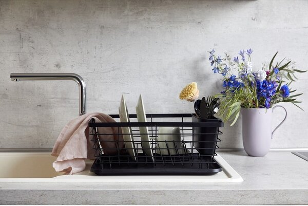 Suport pentru scurs vase Wenko Drip, negru