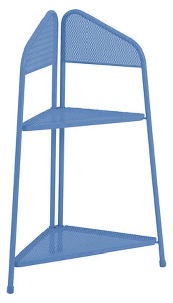 Etajeră metalică pe colț pentru balcon, albastru, înălțime 100 cm MWH - Garden Pleasure