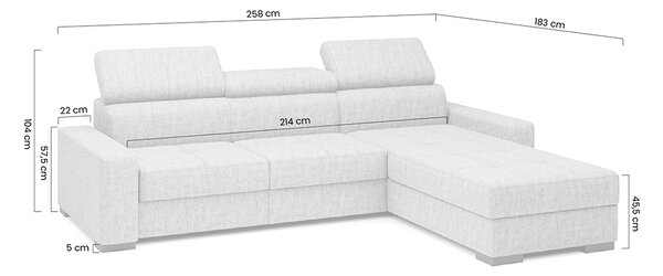 Colțar extensibil Modeno Mini universal stânga/dreapta - gri tricot Ado 1615 Dove