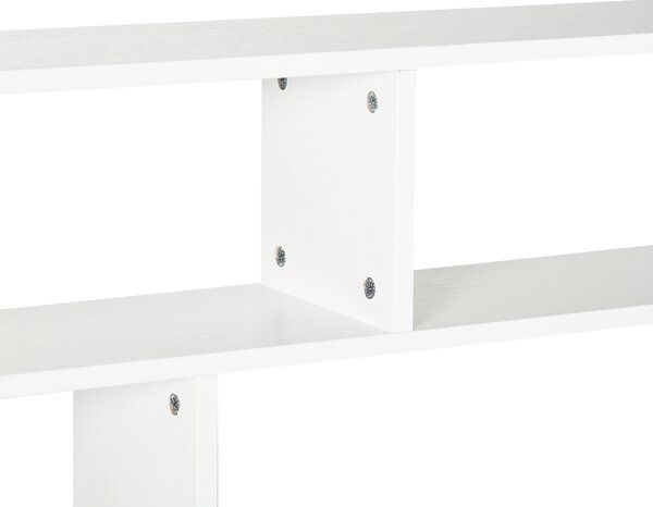 Biblioteca moderna de perete HOMCOM cu 4 niveluri , raft din lemn care economiseste spatiu pentru living si birou, 94x19,5x80cm, alb | Aosom Romania